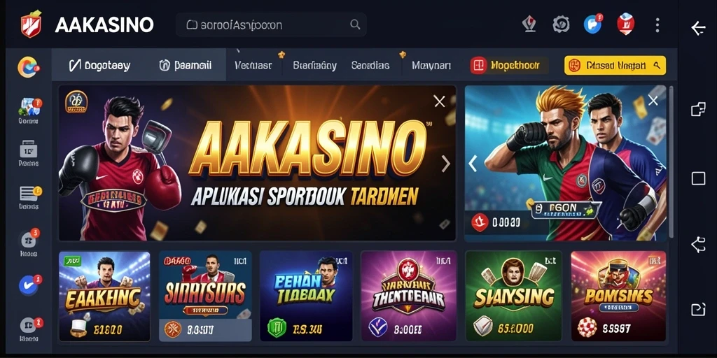 Screenshot AAKASINO menampilkan interface taruhan olahraga yang menarik.