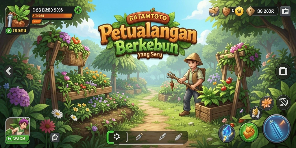 Tampilan gameplay menarik dari BATAMTOTO saat berkebun.