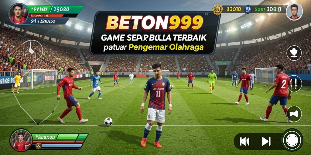 Tangkapan layar BETON999 yang menampilkan aksi seru di lapangan sepak bola.