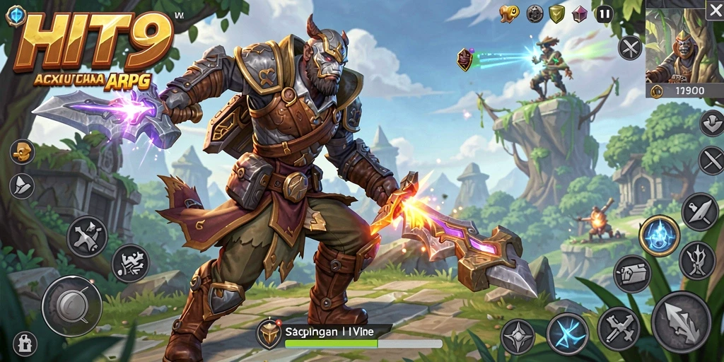 Tangkapan layar gameplay HIT9 menampilkan pertempuran epik dan grafis yang luar biasa.