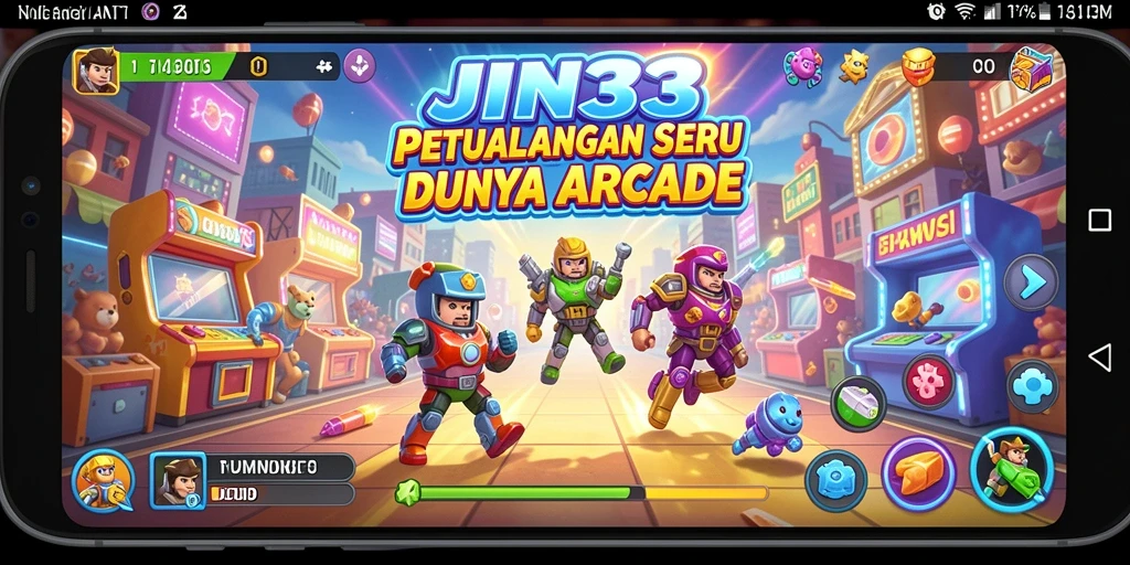Screenshot JIN33 menunjukkan gameplay menegangkan dan penuh warna.