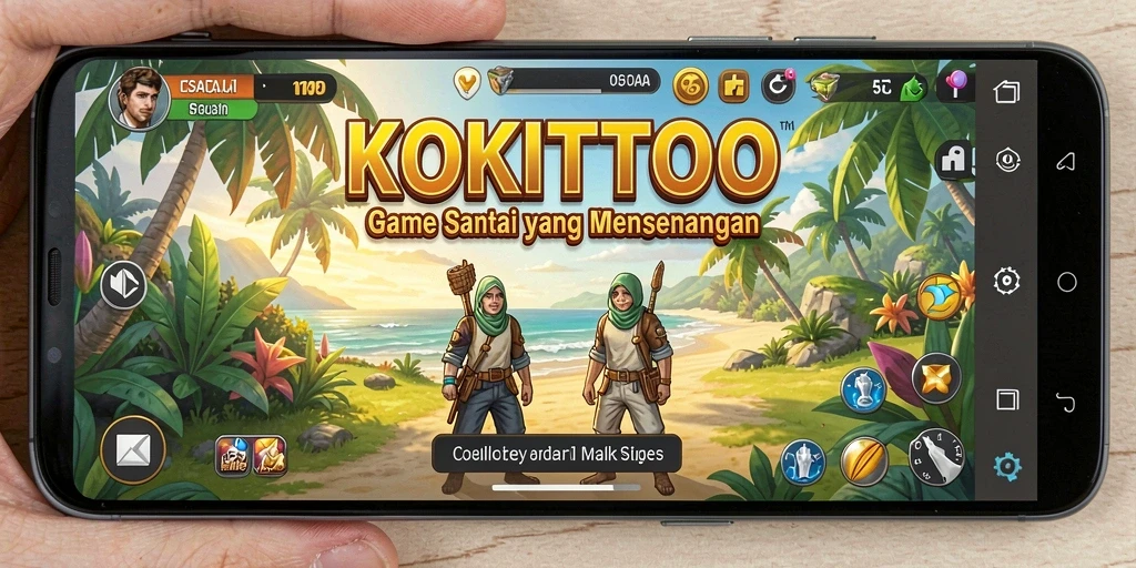 Screenshot gameplay KOKITOTO yang menampilkan berbagai karakter lucu.