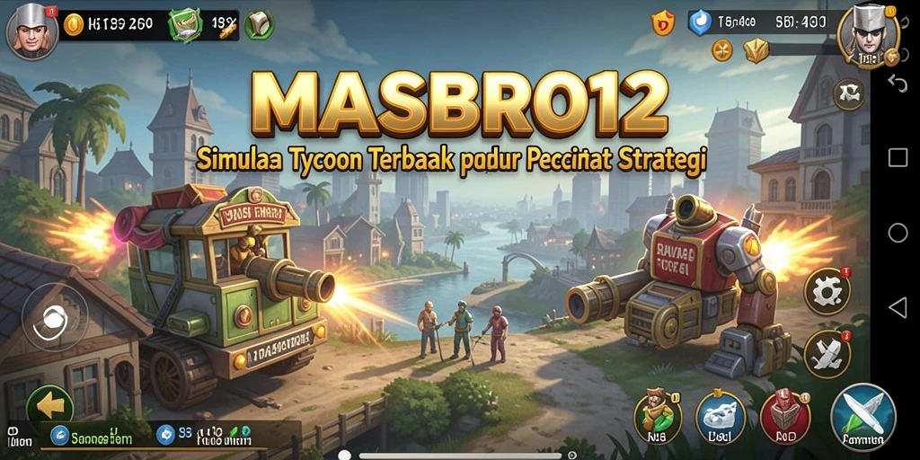 Screenshot gameplay MASBRO12 yang menunjukkan strategi Tycoon yang mendalam.