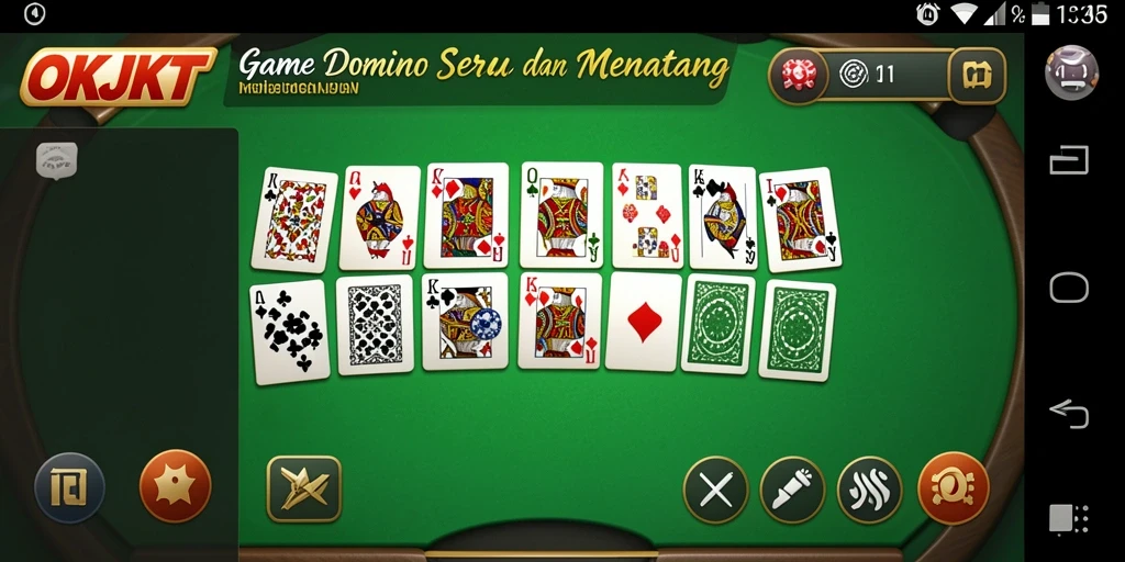 Screenshot utama OKJKT menampilkan gameplay seru permainan Domino.