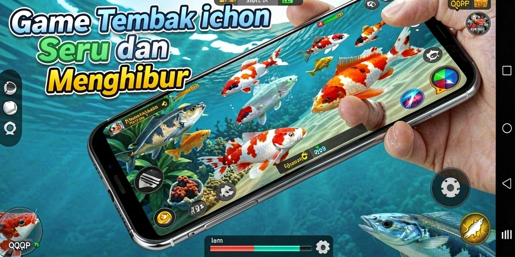 Screenshot gameplay QQRP menampilkan aksi seru dalam menangkap ikan.