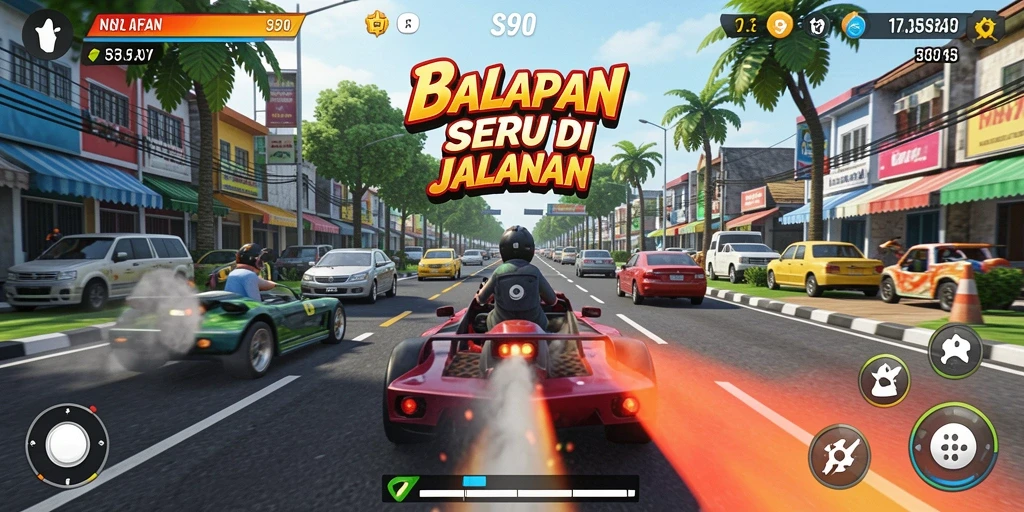 Tampilan gameplay balapan S80 yang menarik dan menantang.