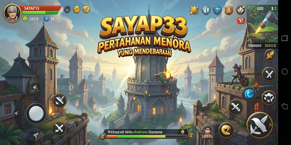 Menampilkan aksi mendebarkan dalam game Tower Defense yang seru.