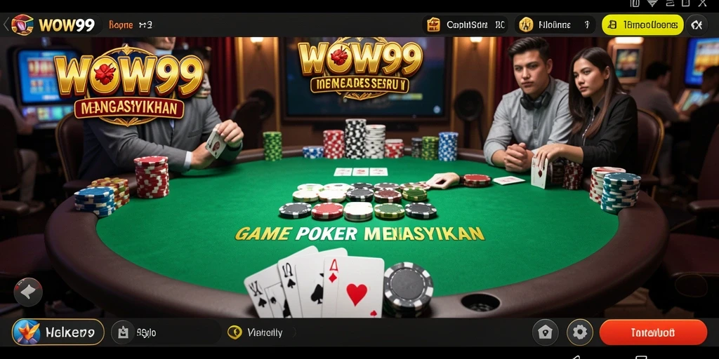 Tampilan gameplay poker yang mendebarkan di WOW99.